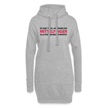 Mittelfinger Stinkefinger Hand Scheißtag Montag - Hoodie-Kleid - Grau meliert - Vorne