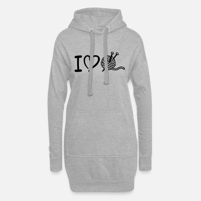 Stricken - Hoodie-Kleid - Grau meliert