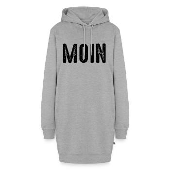 MOIN - Sweat-shirt à capuche long Femme - gris chiné - Devant