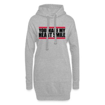 Faire sourire mon cœur - Sweat-shirt à capuche long Femme - gris chiné - Devant