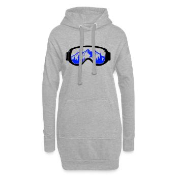 Lunettes de ski - Sweat-shirt à capuche long Femme - gris chiné - Devant