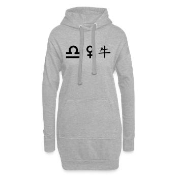 waage venus ochse - Hoodie-Kleid - Grau meliert - Vorne