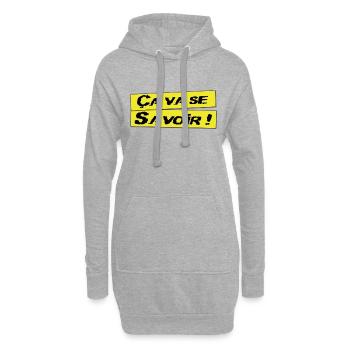 Ca va se savoir - Sweat-shirt à capuche long Femme - gris chiné - Devant