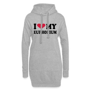 I Love My EUPHONIUM - Hoodie-Kleid - Grau meliert - Vorne