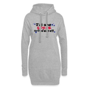mA SOEUR déchire - Sweat-shirt à capuche long Femme - gris chiné - Devant