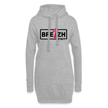 Breizh staff 2 - Sweat-shirt à capuche long Femme - gris chiné - Devant