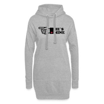 Il est mon coeur ami cadeau amour doigt flèche - Sweat-shirt à capuche long Femme - gris chiné - Devant