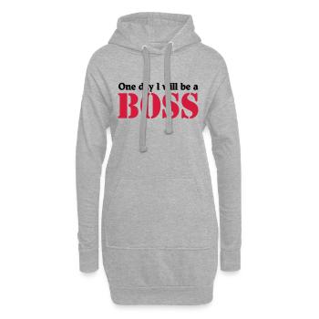 One day I will be a Boss - Sweat-shirt à capuche long Femme - gris chiné - Devant