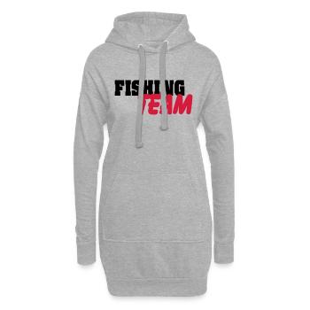 Fishing Team - Sweat-shirt à capuche long Femme - gris chiné - Devant