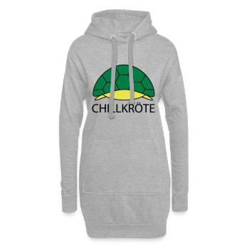 Schildkröte hängt ab - Hoodie-Kleid - Grau meliert - Vorne