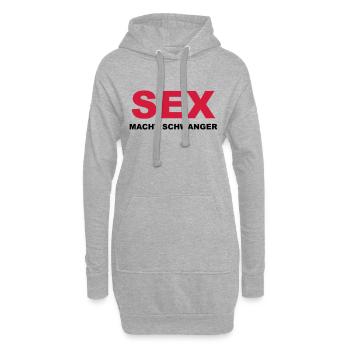 Sex macht schwanger - Hoodie-Kleid - Grau meliert - Vorne