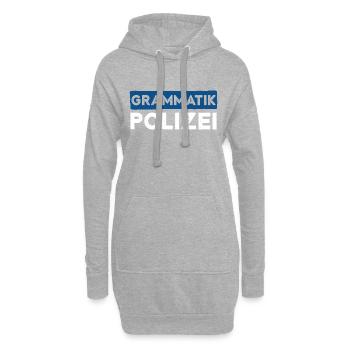 Grammatik Polizei - Hoodie-Kleid - Grau meliert - Vorne