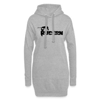 Rudern cooler Spruch personalisierbar - Hoodie-Kleid - Grau meliert - Vorne
