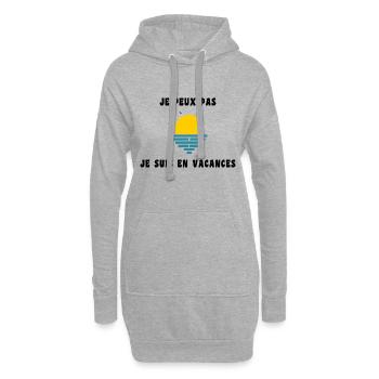 JE PEUX PAS JE SUIS EN VACANCES. VIVE LES VACANCES - Sweat-shirt à capuche long Femme - gris chiné - Devant