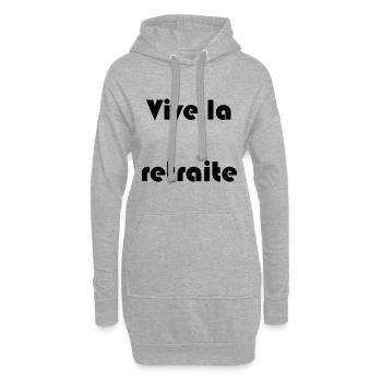 RETRAITE. RETRAITE. RETRAITEE. RETRAITE - Sweat-shirt à capuche long Femme - gris chiné - Devant