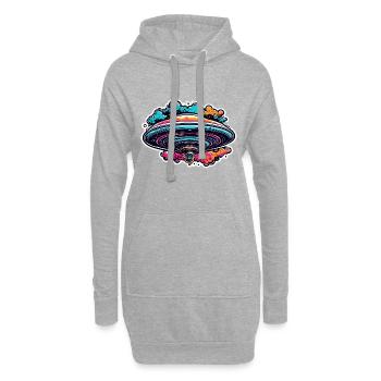 Alien / Vaisseau spatial / OVNI / Zone 51 / Tout / Mars - Sweat-shirt à capuche long Femme - gris chiné - Devant