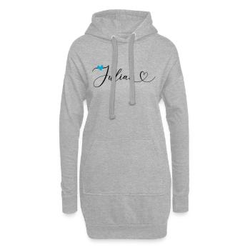 Julian Nom Prénom Calligraphie coeur - Sweat-shirt à capuche long Femme - gris chiné - Devant