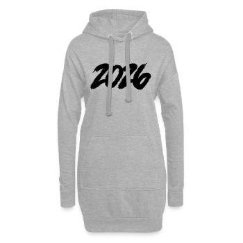 2026 - Sweat-shirt à capuche long Femme - gris chiné - Devant
