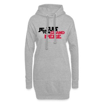 JE SUIS Ton grand père - Sweat-shirt à capuche long Femme - gris chiné - Devant