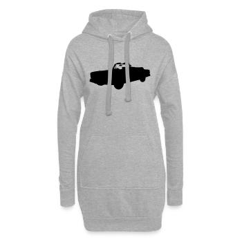 Lercabrio de voitures anciennes - Sweat-shirt à capuche long Femme - gris chiné - Devant