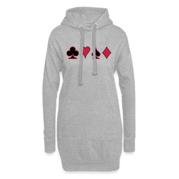 Poker Deck Dealer Trumpf Spielkarten Skat Canasta - Hoodie-Kleid - Grau meliert - Vorne