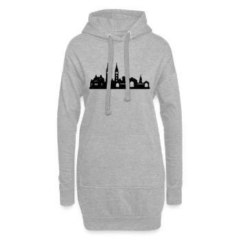 Nuremberg Skyline petit - Sweat-shirt à capuche long Femme - gris chiné - Devant