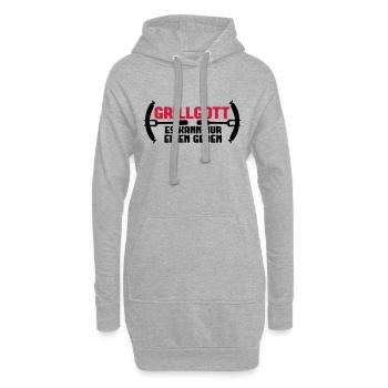 Grillgott - es kann nur einen geben - Hoodie-Kleid - Grau meliert - Vorne