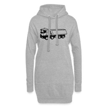 Kipper / Laster / LKW - Hoodie-Kleid - Grau meliert - Vorne