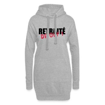 retraite / retraité / retraitée / pension - Sweat-shirt à capuche long Femme - gris chiné - Devant