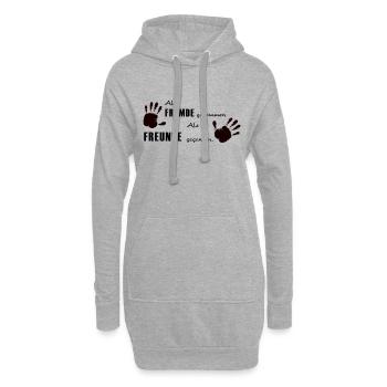 Als Fremde gekommen, als Freunde gegangen - Hoodie-Kleid - Grau meliert - Vorne