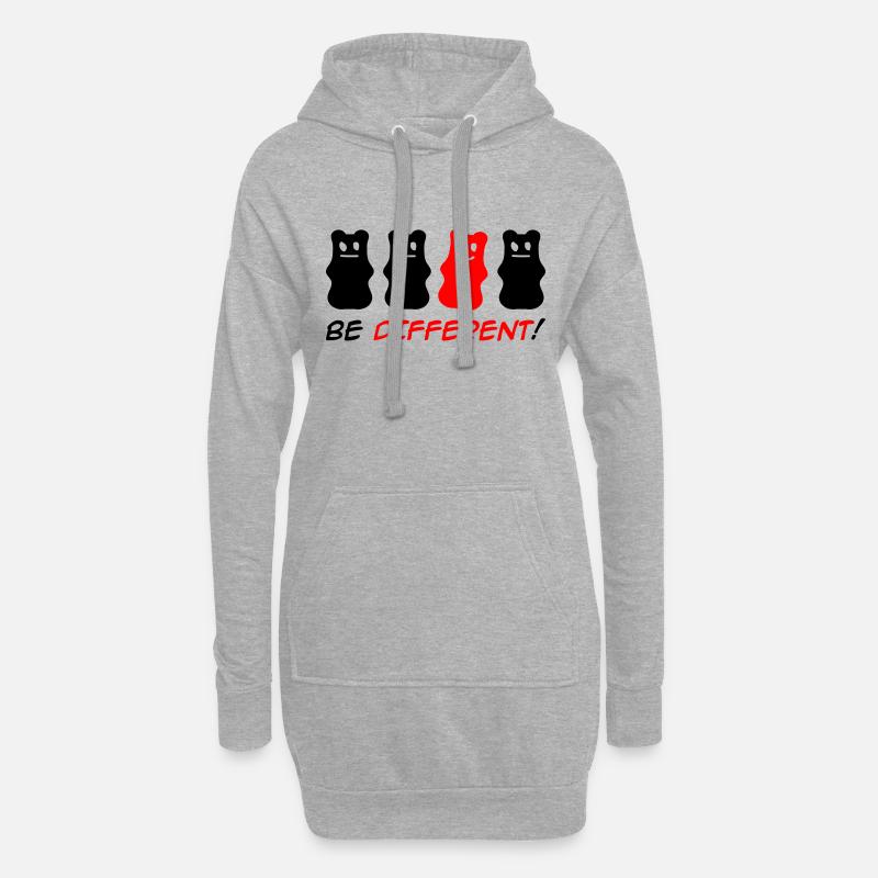 Be Different! - Hoodie-Kleid - Grau meliert