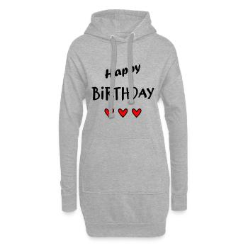 JAHRESTAG. ALLES GUTE ZUM GEBURTSTAG!. ALLES GUTE ZUM GEBURTSTAG!. - Hoodie-Kleid - Grau meliert - Vorne