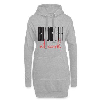 Blogueur Blog au travail - Sweat-shirt à capuche long Femme - gris chiné - Devant