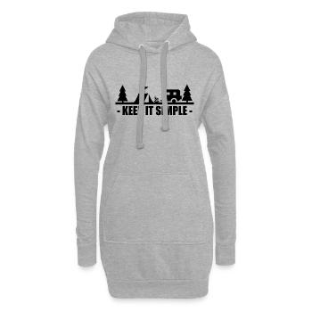Camping camping-car caravane aventure - Sweat-shirt à capuche long Femme - gris chiné - Devant