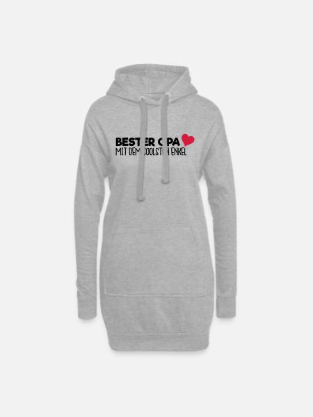 Bester Opa - Enkel - Hoodie-Kleid - Grau meliert