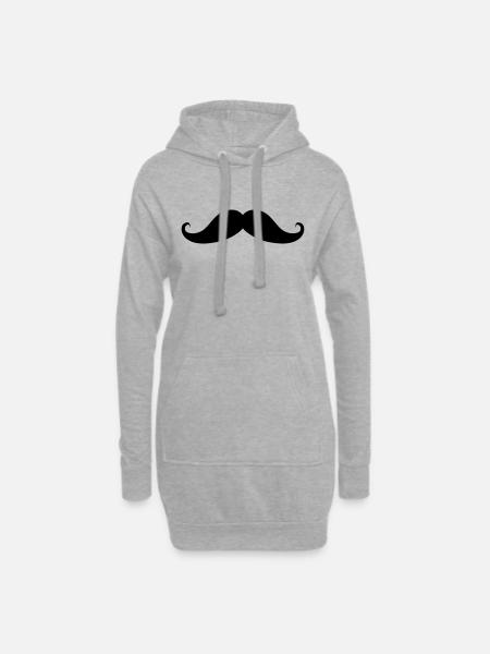 moustache - Sweat-shirt à capuche long Femme - gris chiné