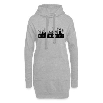 Skyline Ruhr par RuhrPottClothing - Sweat-shirt à capuche long Femme - gris chiné - Devant