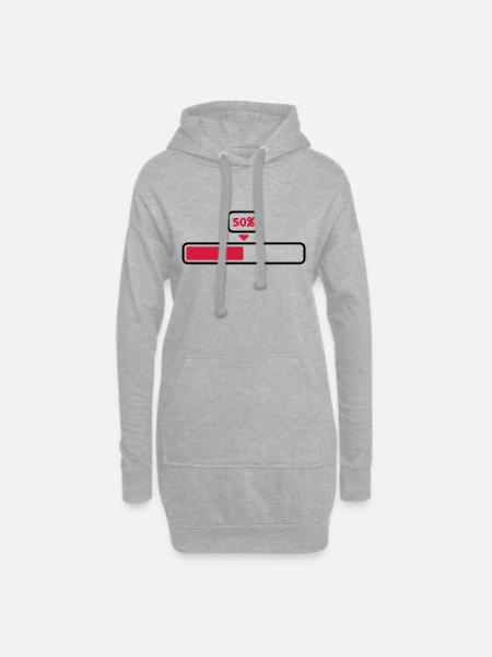 50 % - Hoodie-Kleid - Grau meliert
