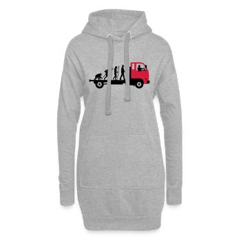 evolution_of_man_trucker_112013_a_2c - Hoodie-Kleid - Grau meliert - Vorne
