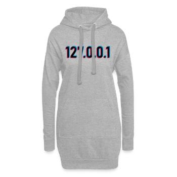 Effet 3D 127 - Sweat-shirt à capuche long Femme - gris chiné - Devant