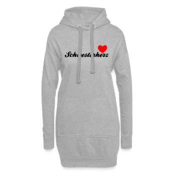 Schwesterherz | Black - Hoodie-Kleid - Grau meliert - Vorne