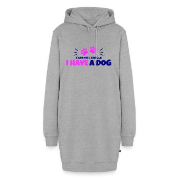 I m not single I have a Dog - Hoodie Dress - heather grey - Front