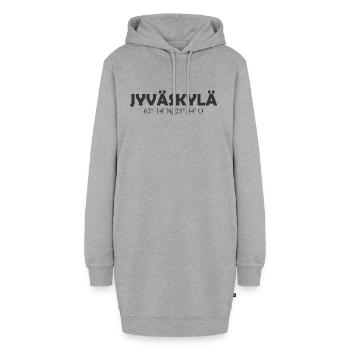 Jyväskylä - Finlande - Coordonnées - Longitude - La - Sweat-shirt à capuche long Femme - gris chiné - Devant