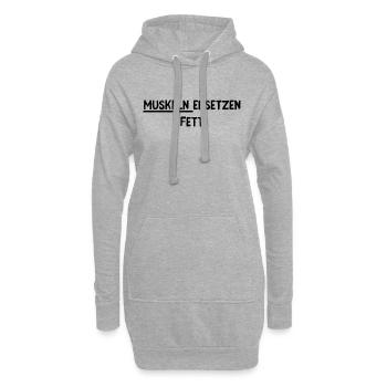 Muskeln ersetzen Fett - Hoodie-Kleid - Grau meliert - Vorne