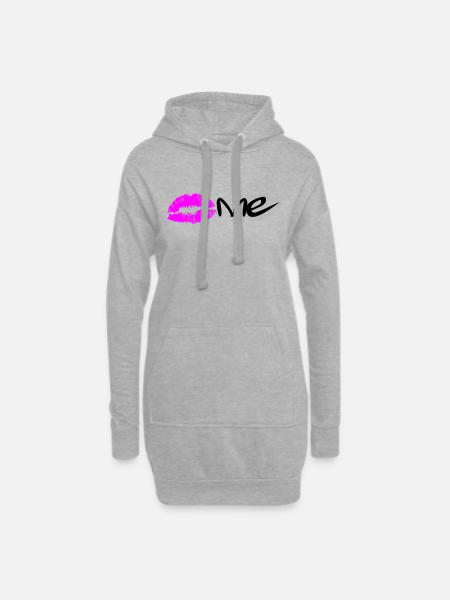 Kiss me - Hoodie-Kleid - Grau meliert