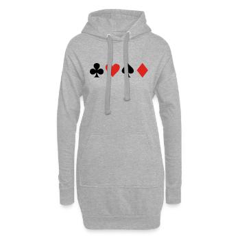 Poker, skat, jeu de cartes - Sweat-shirt à capuche long Femme - gris chiné - Devant