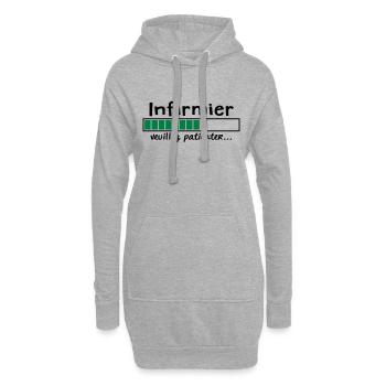 infirmier veuillez patienter - Sweat-shirt à capuche long Femme - gris chiné - Devant