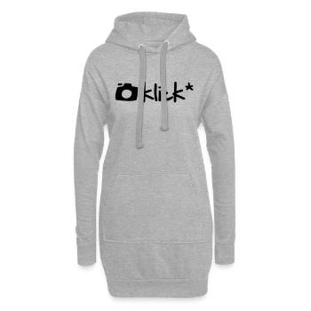 CLIQUEZ - T-shirt pour les photographes - Sweat-shirt à capuche long Femme - gris chiné - Devant