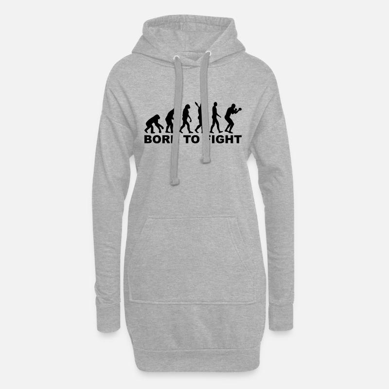 Boxe Évolution - Sweat-shirt à capuche long Femme - gris chiné