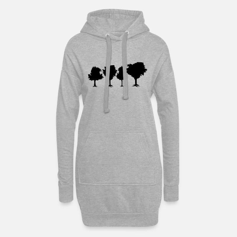 Trees - Hoodie-Kleid - Grau meliert
